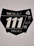 Motocutz front plate decal scroll down to see the customization text box